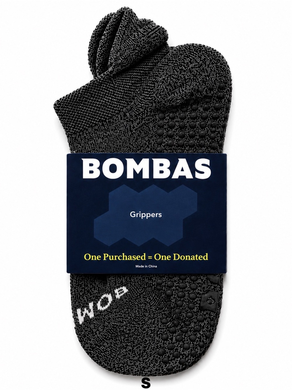 Bombas Gripper Ankle Socks Charcoal Gray S Pilates